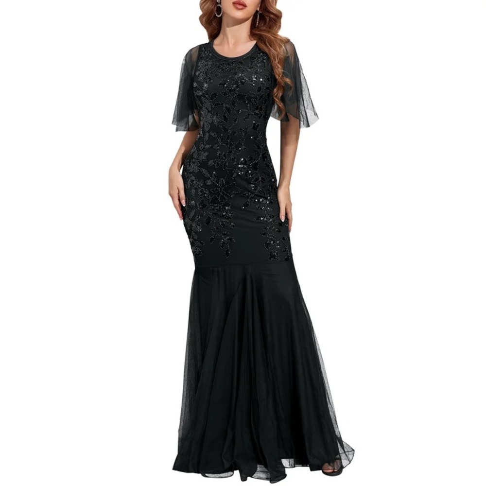 Pretty Guide Mermaid style Flapper Gown XS